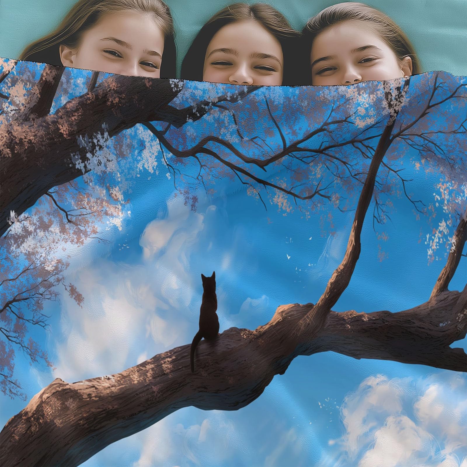 Puszysty koc flanelowy na sofę, łóżko, krzesło, miękki pejzaż miejski, kwiaty, pościel, 220 x 240 cm, dekoracyjny, ultramiękki koc dla dzieci, nastolatków, dorosłych, 220 x 240 cm