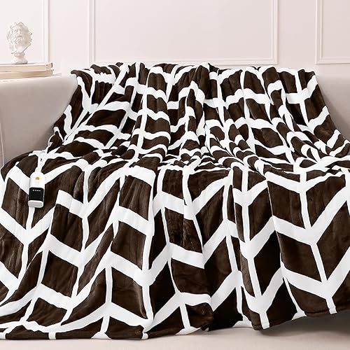 Miniatura 22 de VENTIMI Manta eléctrica con funda térmica, manta térmica de 50 x 60 pulgadas con 5 niveles de calor y 3 horas de apagado automático, mantas de