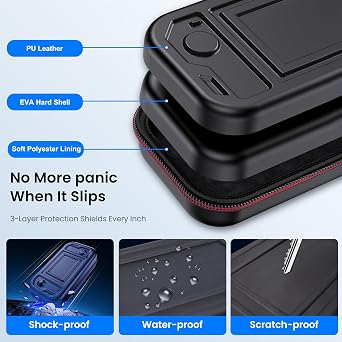 AXYBCOOL Wireless Mobile Game Controller for iPhone & Android - Hall Effect Joystick, Bluetooth 5.0 - Compatible with Xbox Game Pass, iOS - Includes Travel Case