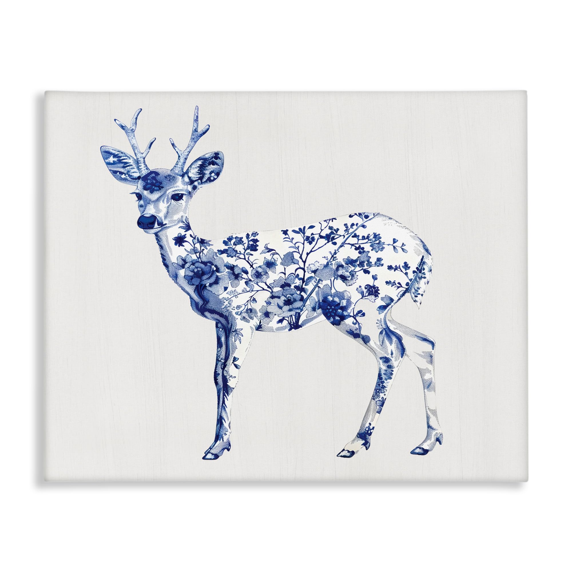 'Graceful Toile Deer'| Canvas Art