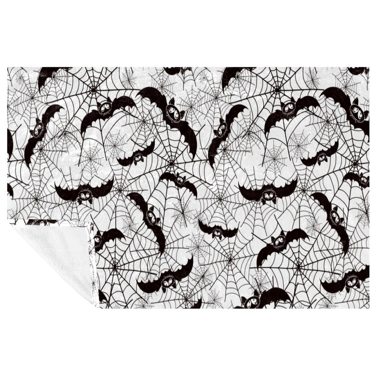 Couverture Halloween anti-froid plaid doux chauve-souris pour réchauffer vos soirées sur le canapé