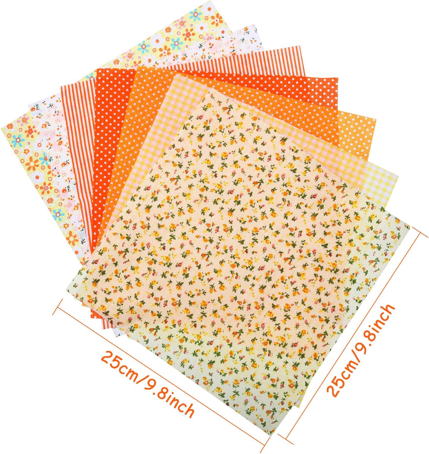 56 Pieces Fabric Patchwork 9.8 x 9.8 Inches Fabric Bundles Printed Floral Fabric Craft Bundle Squares for Patchwork DIY Handmade Sewing Scrapbooking