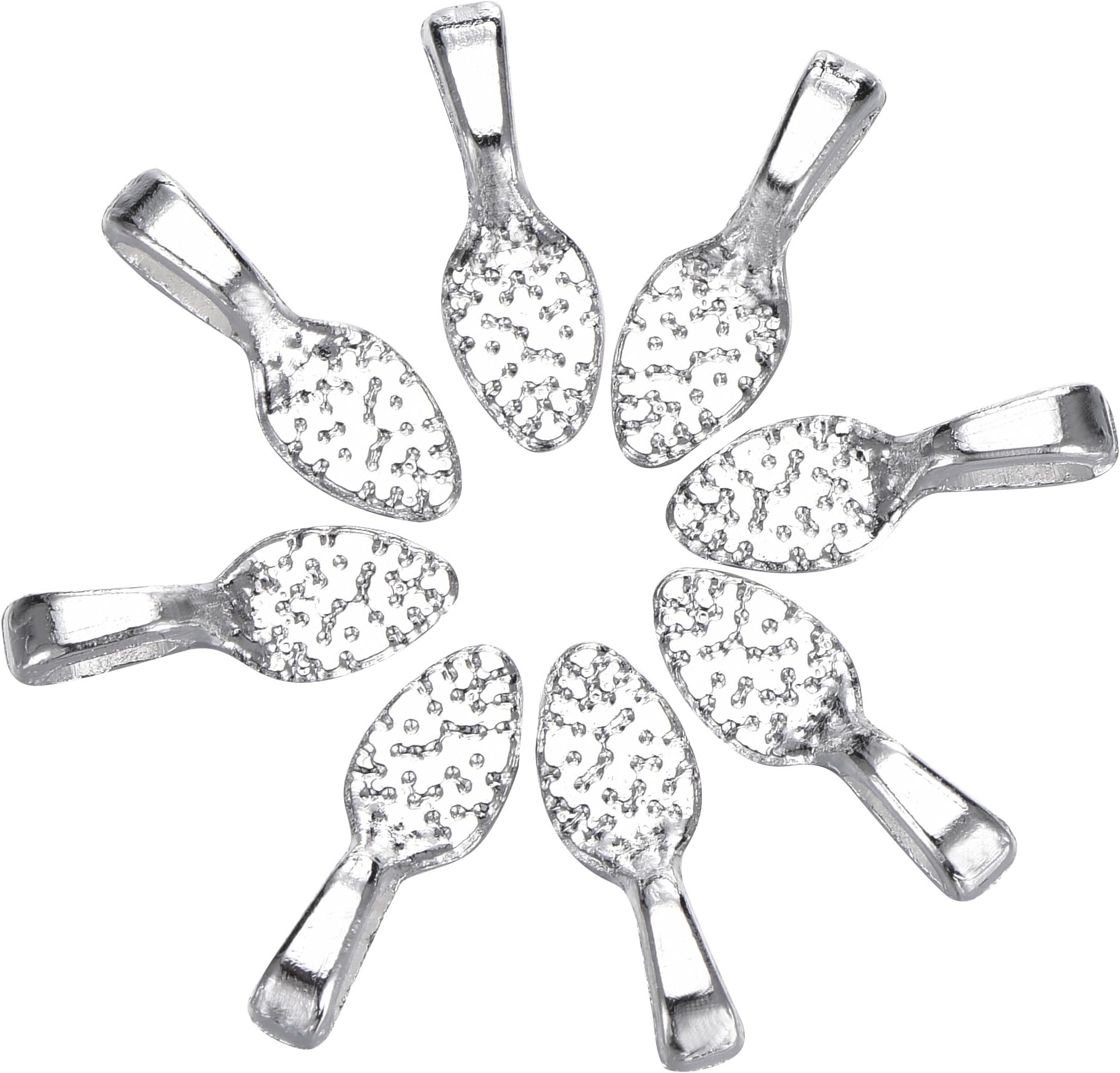 180 Pcs Oval Scrabble Glue On Earring Bails For Fitting Glass Tiles Pendants For DIY Making 15x5mm(#180pcs)