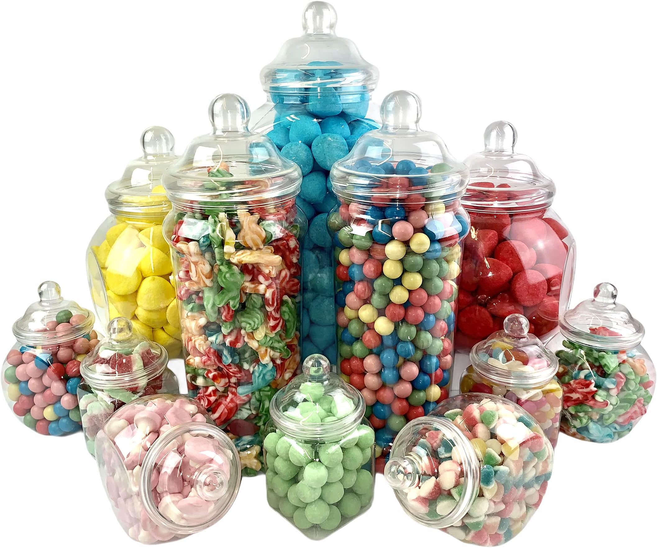 12 Empty Jars Vintage Victorian Pick & Mix Sweet Shop Candy Buffet Kit Party Pack