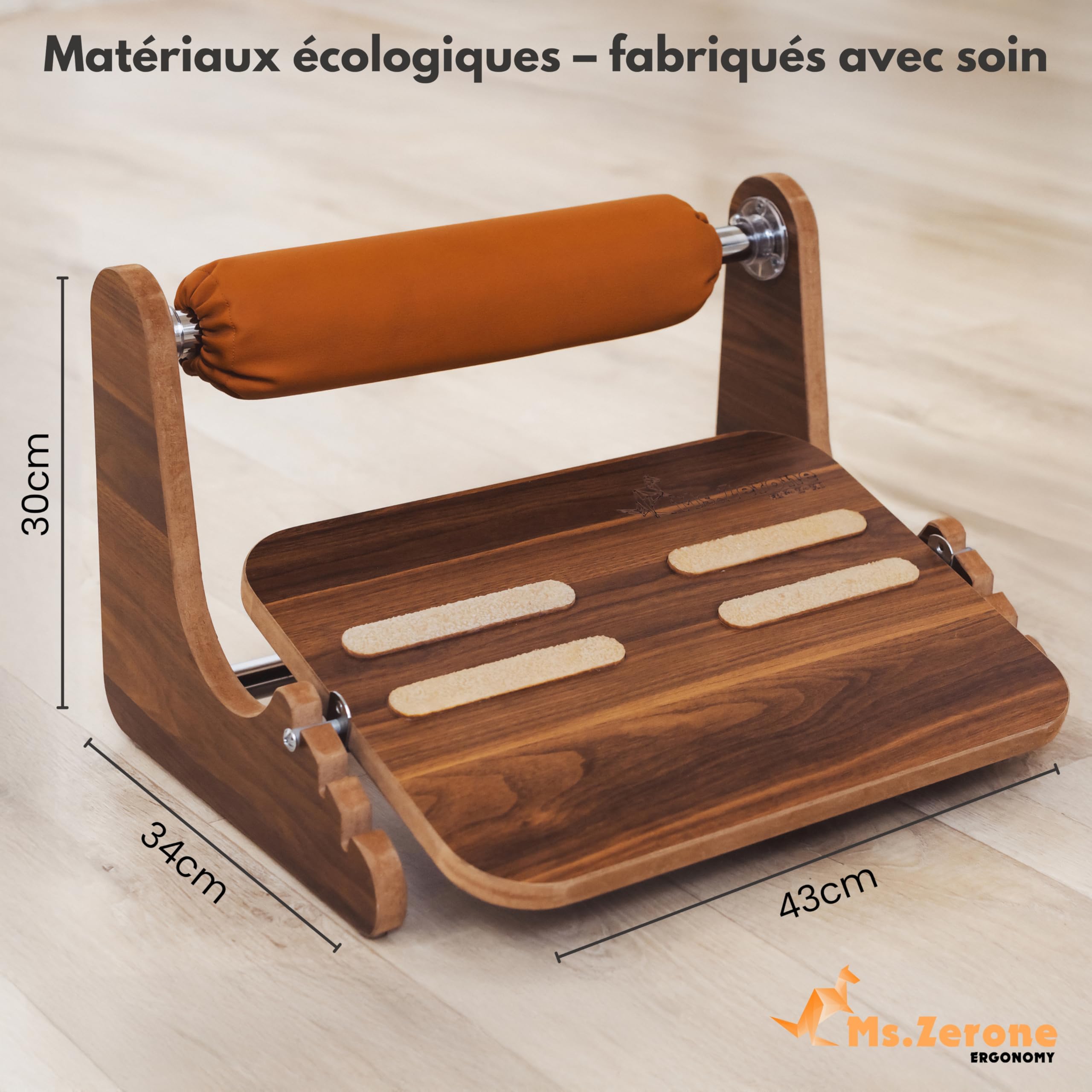 Poggiapiedi da scrivania con poggiapiedi, poggiapiedi regolabile in altezza antiscivolo ed ergonomico in materiale ecologico