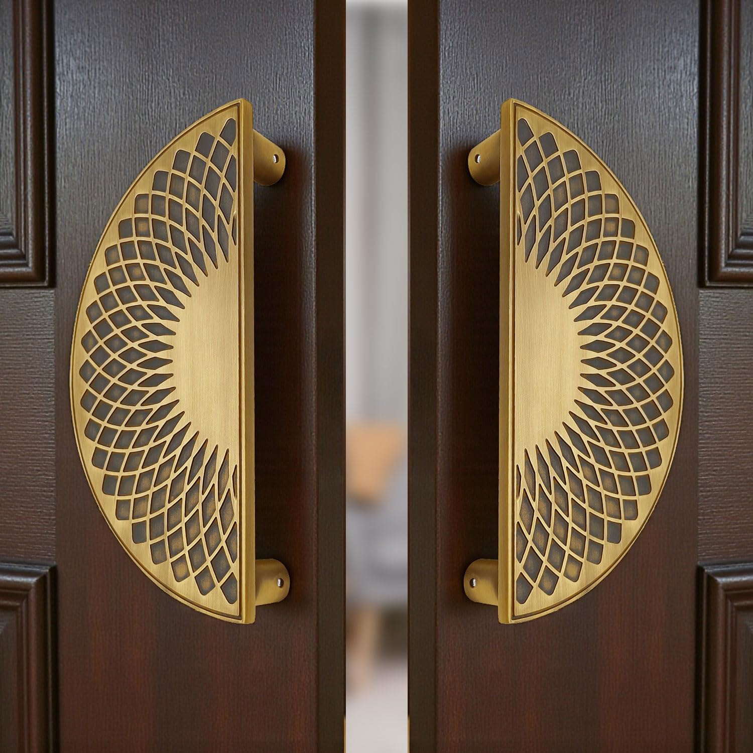 Antique Brass Door Handle – Durable Zinc Alloy Pull -3