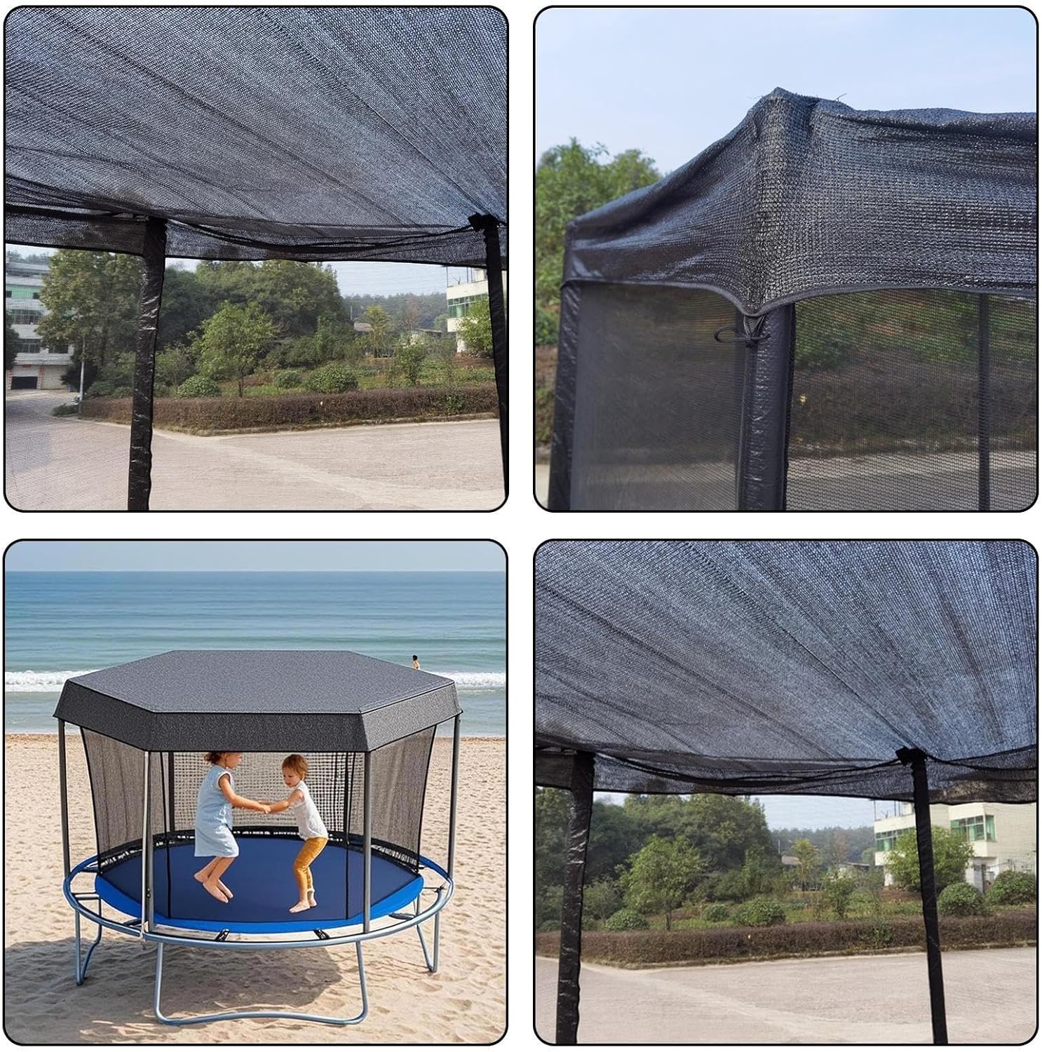 トランポリン キャノピー | 日除けトップカバー,折りたたみ式 日よけ 屋外用 遊び場 庭 日差し対策 プロテクション