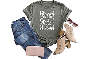 Blessed By God Spoiled By My Husband Women's Shirt: Christian Plus-Size Apparel...