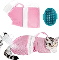 Vista 9 de Bolsa de Baño para Gatos - Red de Lavado Ajustable para Gatos, Antimordida y Antiarañazos, Bolsa de Retención para Ducha de Gatos, Malla