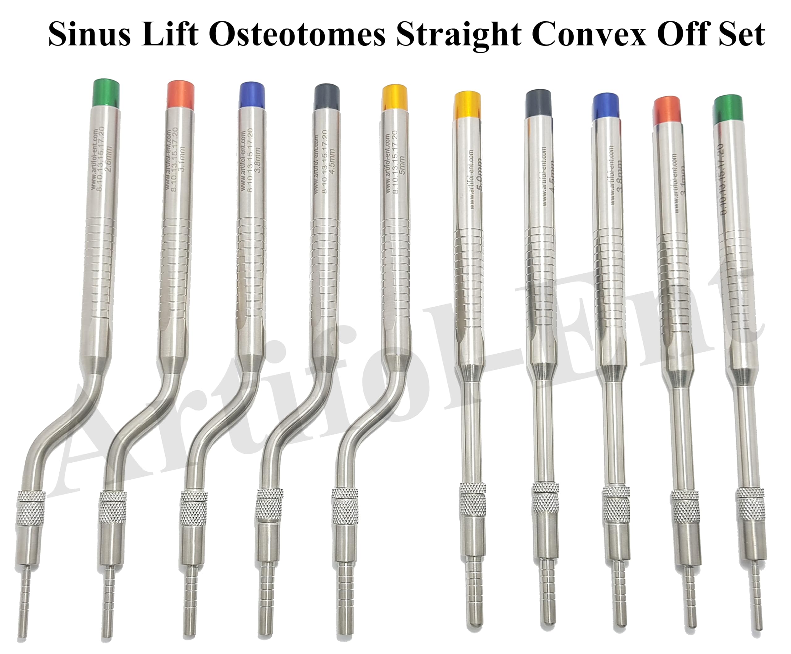 Sinus Lift Osteotomes Straight Convex Off Set Concave Dental Implant Instrument