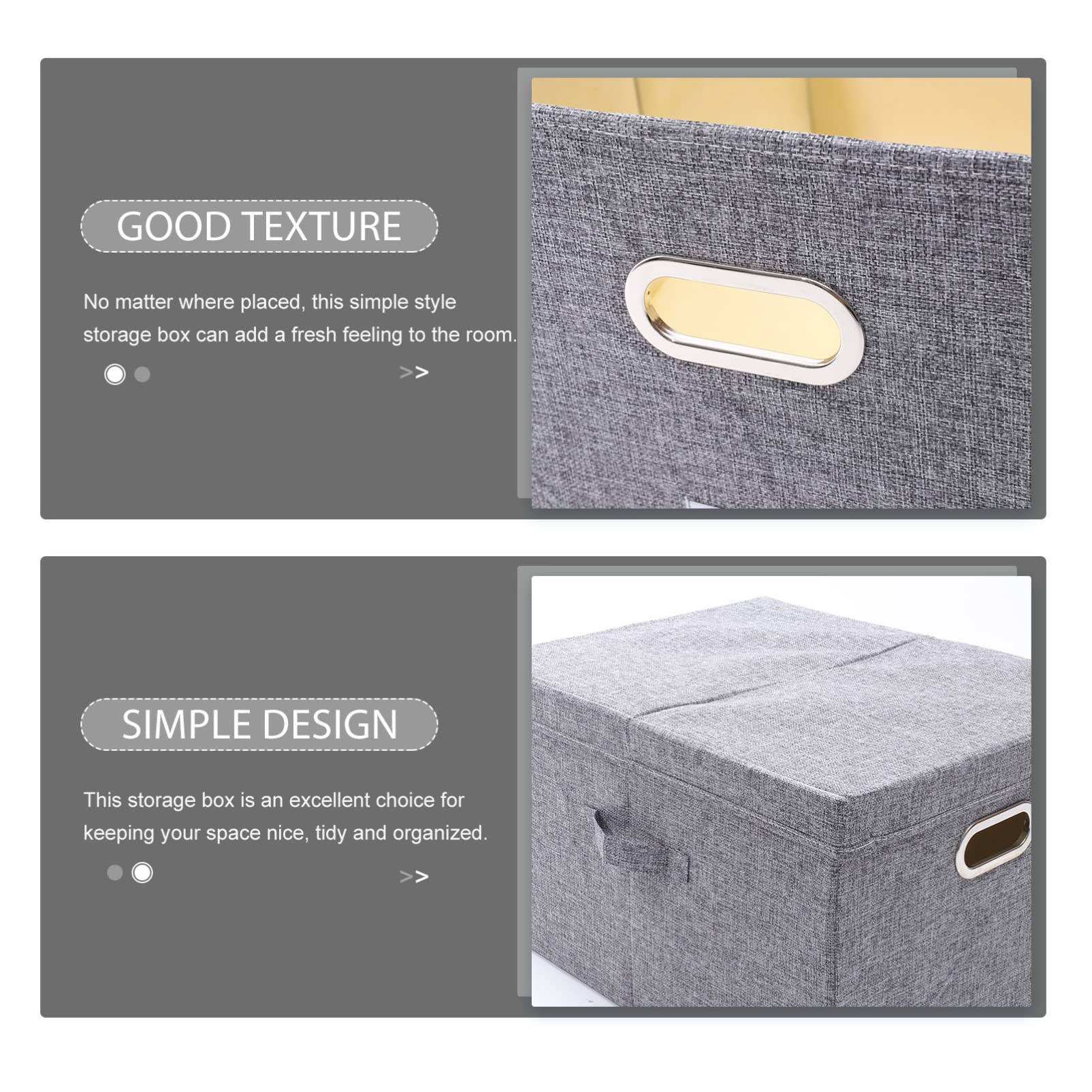Caja de Almacenamiento de Tela con Tapa, Grande y Plegable