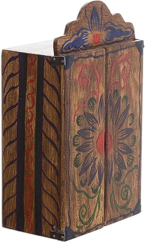 Miniatura 3 de NOVICA Earthtone - Escultura religiosa de madera, 9.25 pulgadas de alto, 'Virgen María'