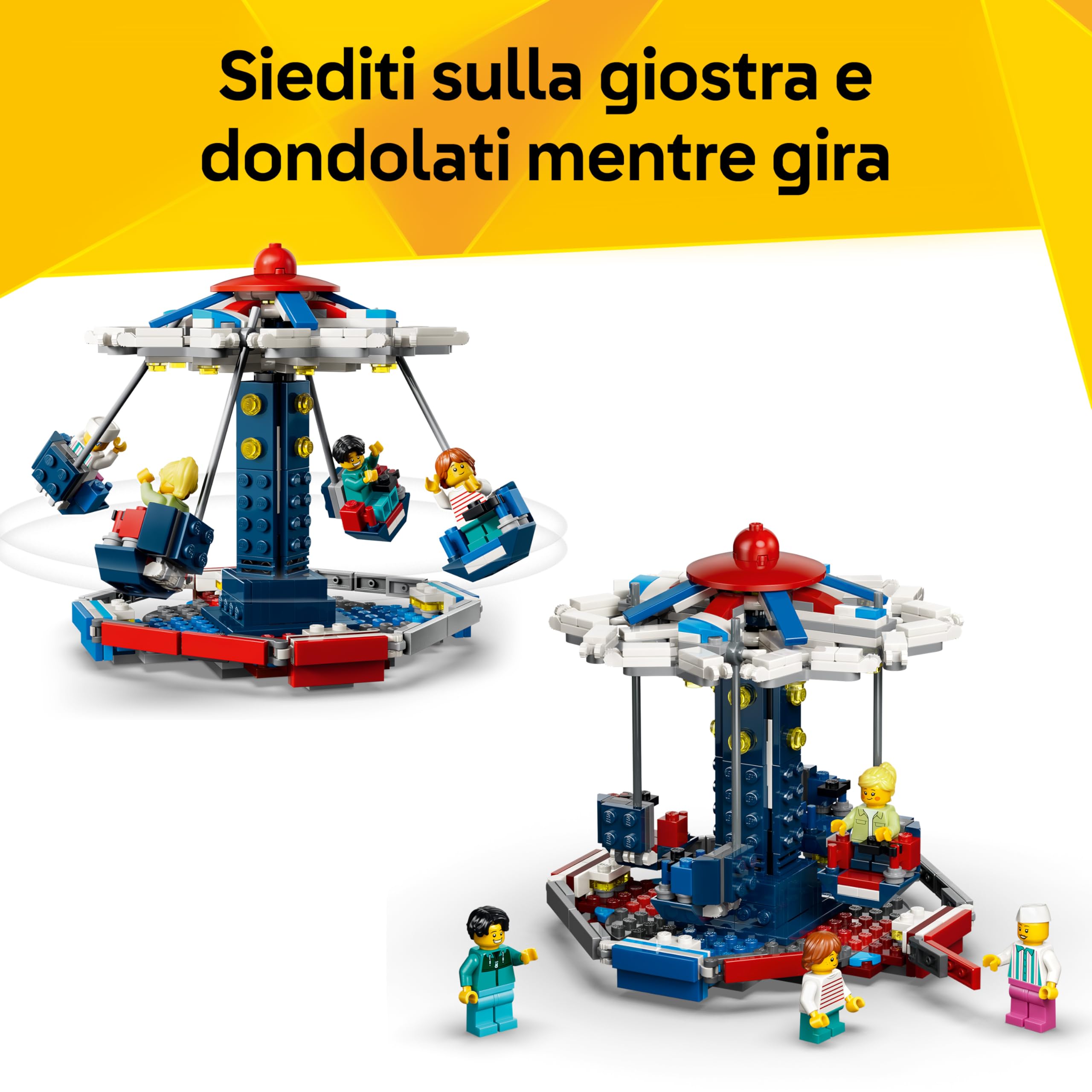 LEGO Creator 3 in 1 Iconica Ruota Panoramica - Parco Giochi Trasformabile in Attrazione a Forma di UFO o in Giostra - Decorazione Cameretta - Regalo per Bambini e Bambine da 8 Anni in su - 31389