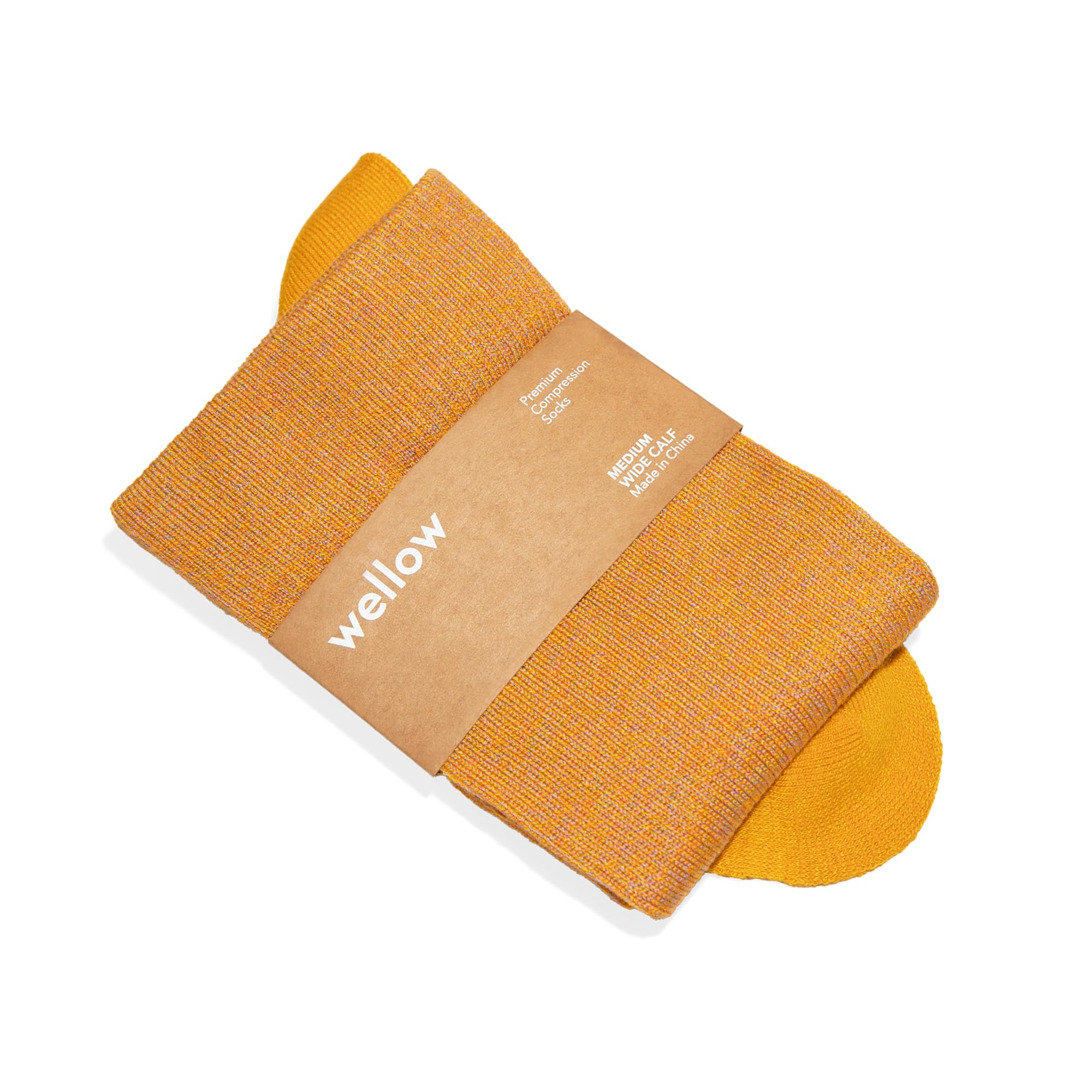 Wellow Compression Socks 18–25 mmHg – Wide Calf XL, Bronze Twist