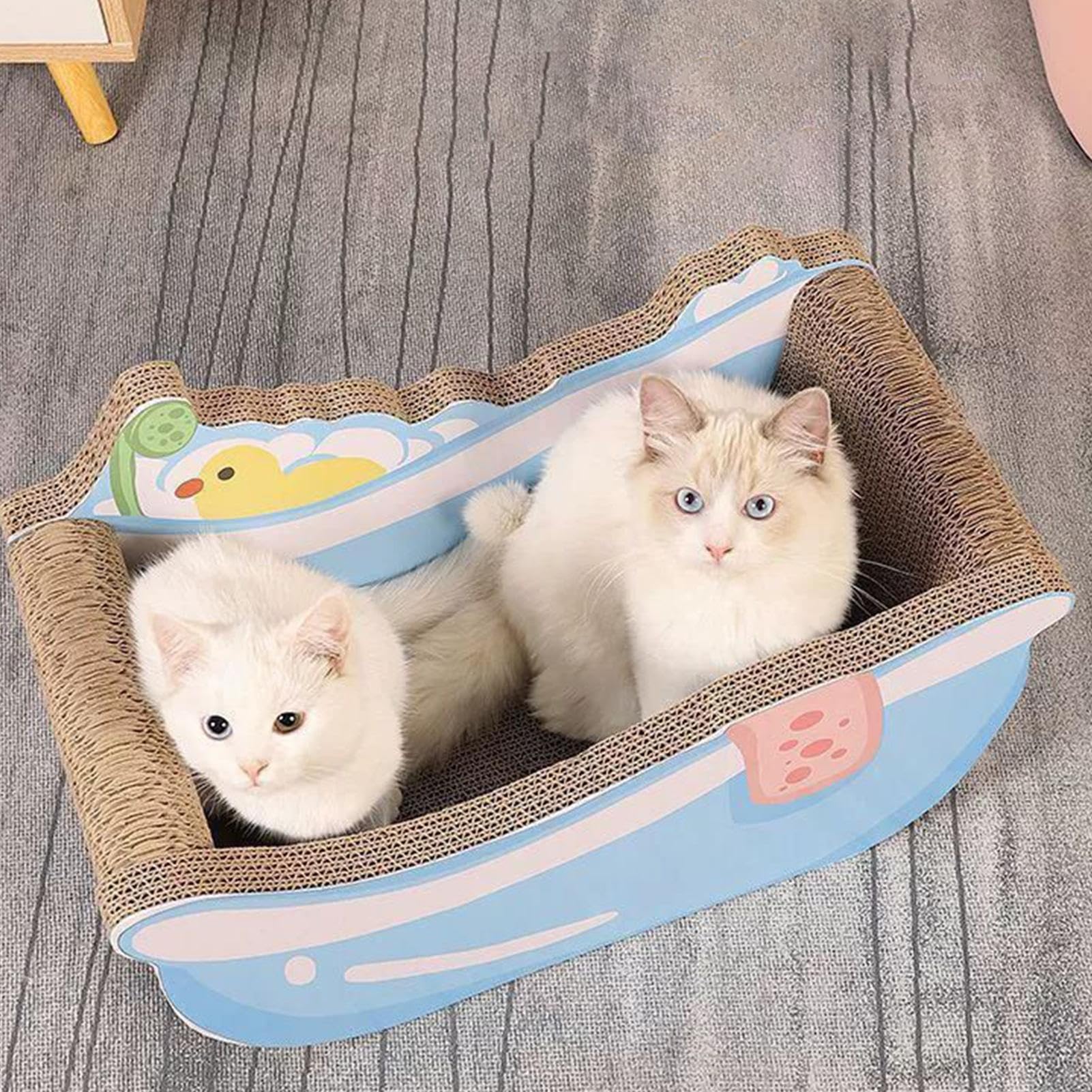Cuccia Per Gatti Piccola Rilassante in Cartone Ondulato | Cuccia Calmante A Forma Di Vasca Da Bagno Per Animali Domestici Calmante Sonno Interno Decorazione Casa Soggiorno Balcone