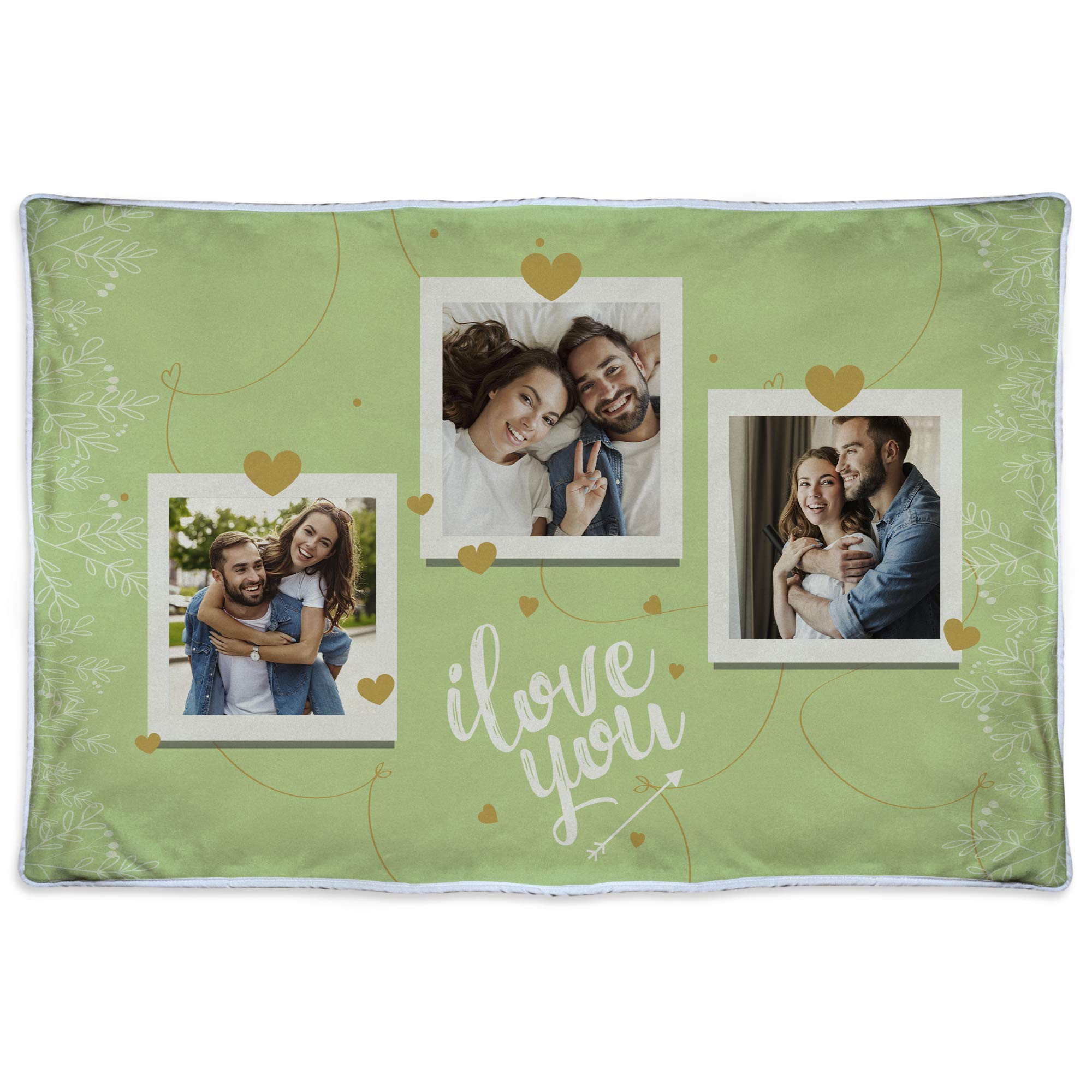 LolaPix Manta Enamorados. Regalo Personalizado San Valentín. Manta Personalizada Enamorados. 600gr/m². Tejido Certificado Oeko-Tex. Tamaño aproximado 190x125cm. Manta cálida. My Valentine