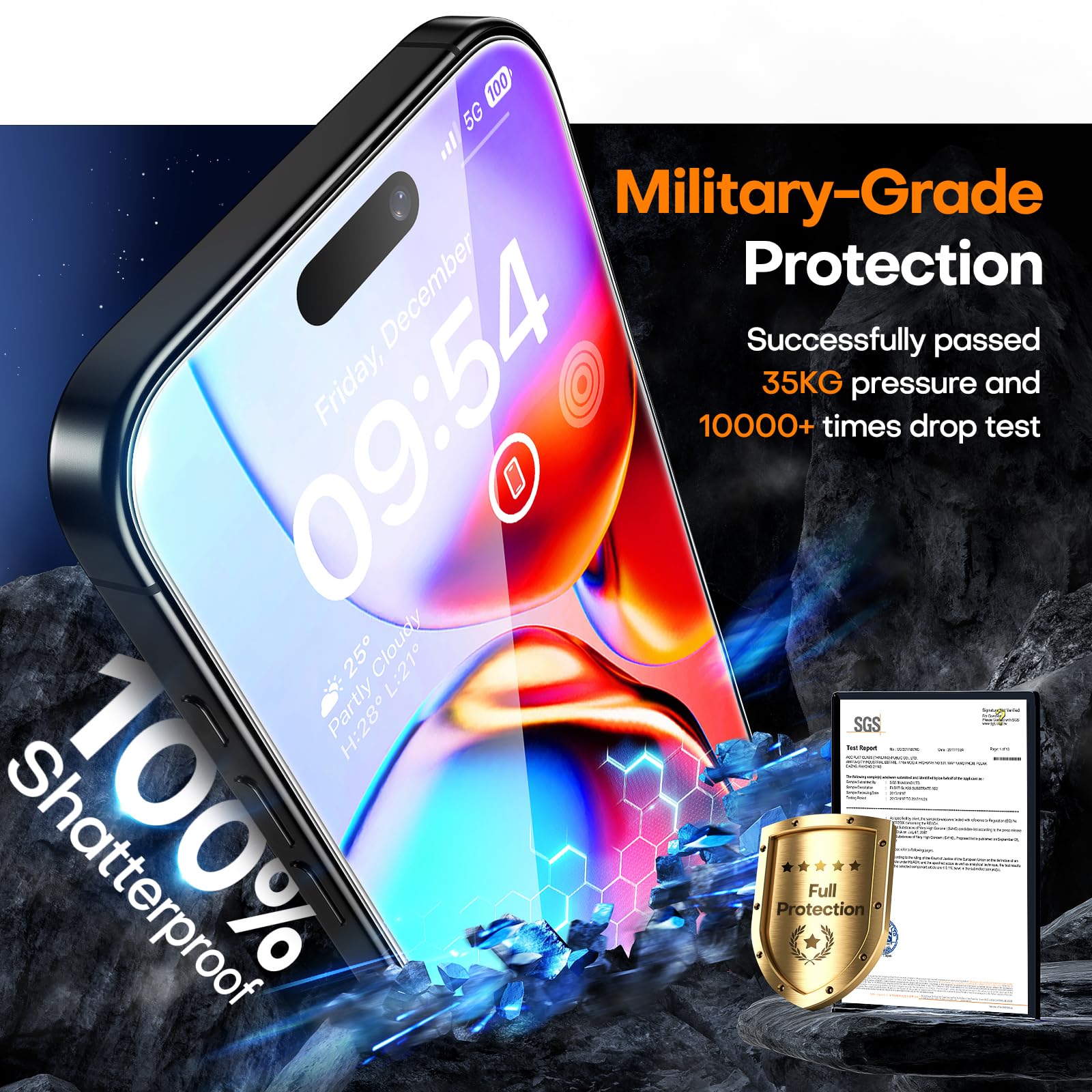 TAURI 3 Pezzi Pellicola Vetro Temperato per iPhone 16 6,1 Pollici, Rimozione Automatica Della Polvere, Durezza 9H Protettiva, Senza Bolle