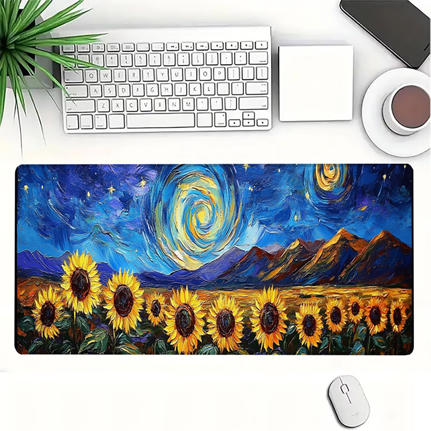 Generico Lejnlnng podkładka pod mysz do gier XXL -160 x 80 cm - mata na biurko ze zwierzętami duża czarna wodoodporna podkładka pod mysz z antypoślizgową gumową podstawą, podkładka XXL do gier i biura