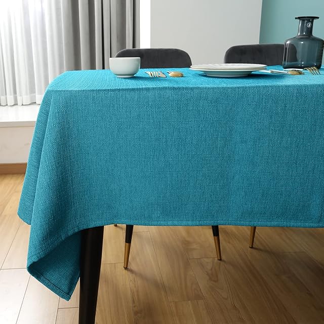 Table Cover Rectangle Large tablecloth Cloths Waterproof Faux Linen 140x240cm