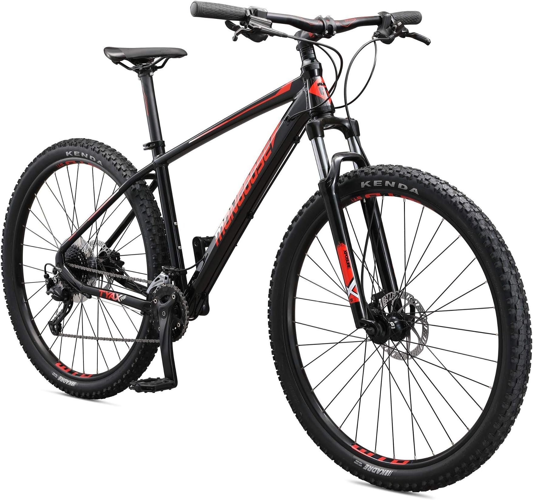 MongooseTyax Comp, Sport, and Expert Adult Mountain Bike, 27.5-29-Inch Wheels, Tectonic T2 Aluminum Frame, Rigid Hardtail, Hydraulic Disc Brakes, Multiple Colors