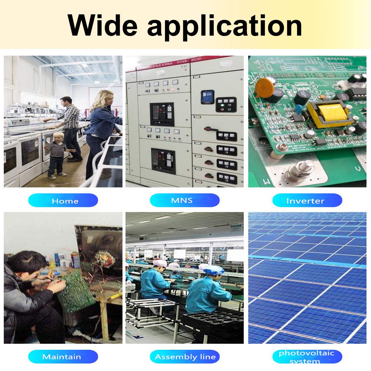 AUTENS AC Digital Meter AC 80-260V 100A Current Voltage Power Energy Panel Monitor (AC 100A Meter with Split Core CT)