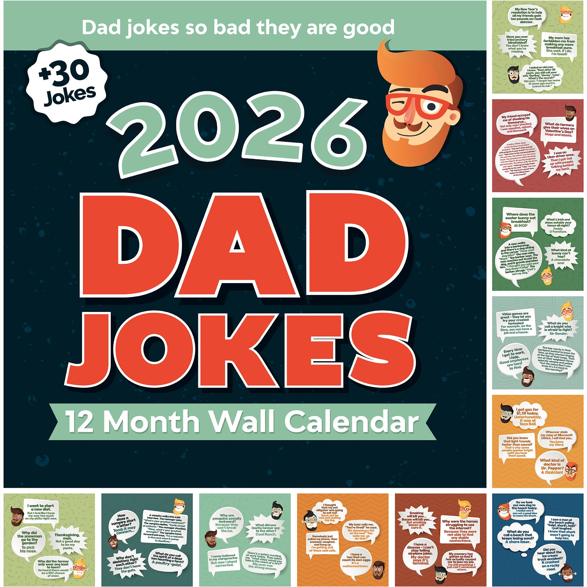 2026 Dad Joke Wall Calendar | A Year of Hillariously Punny Dad Jokes, Funny Quotes, Funny Calendar for the Office or Home, Bring it to Work for Your