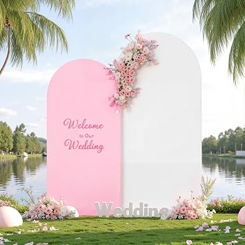 Pink Arch Backdrop Cover 6FT 7.2FT,Wedding Arch Covers Stretchy Backdrop for Birthday Party Ceremony Bridal Baby Shower Banquet Decoration