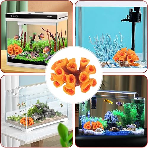 Miniatura 4 de Ipetboom Acuario Arrecife de Coral Ornamento Resina Peces Plantas de acuario Peces Habitat Paisaje Subacuático Plantas de Mar Modelo para Betta Fish