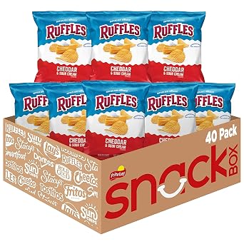 Ruffles Potato Chips, Cheddar Sour Cream, 1oz 40 Count