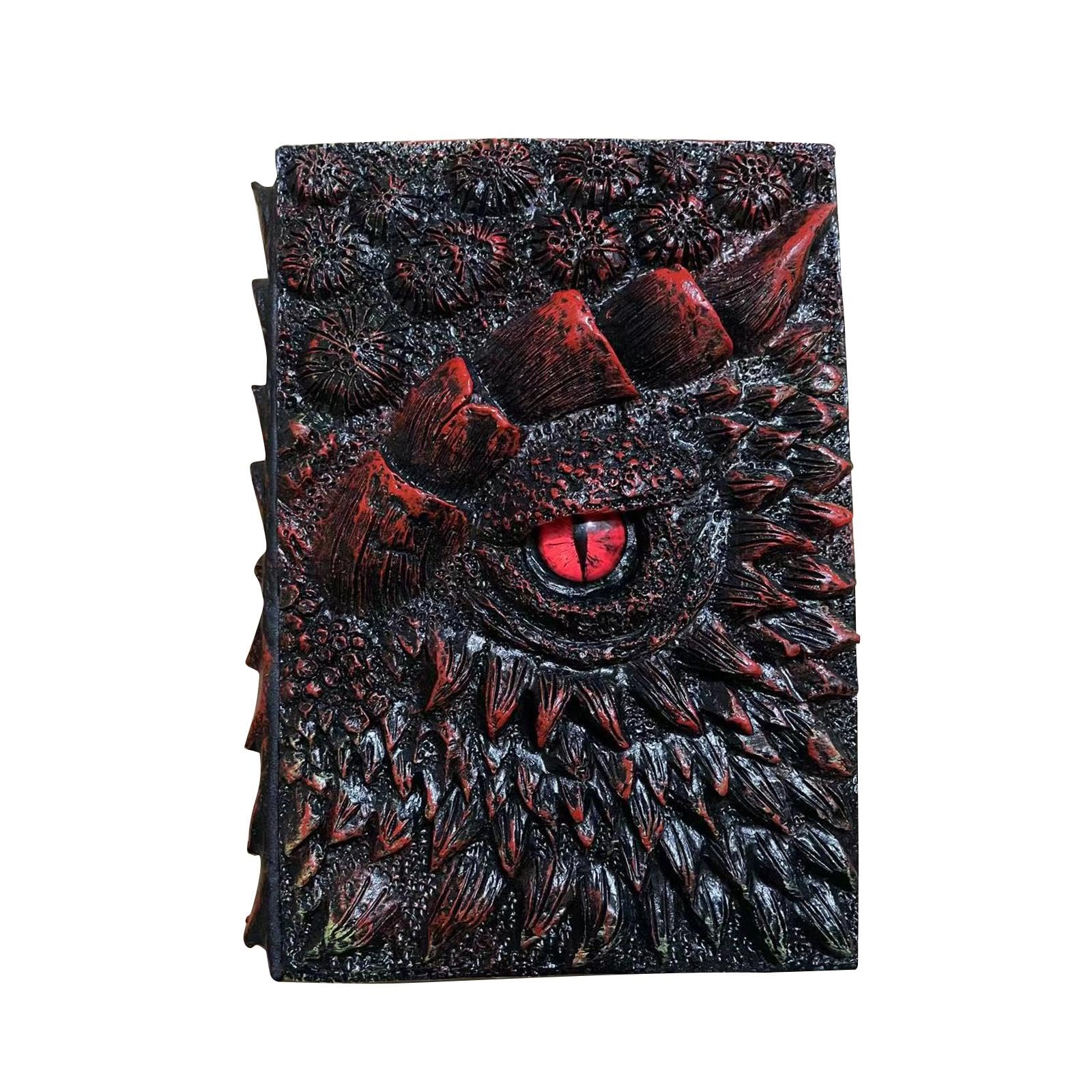 Agenda con Rilievo 3D Dell'occhio di Drago, Agenda con Scultura di Drago, Strumento di Scrittura Antico, Taccuino Da Viaggio, Quaderno Inciso, Rosso