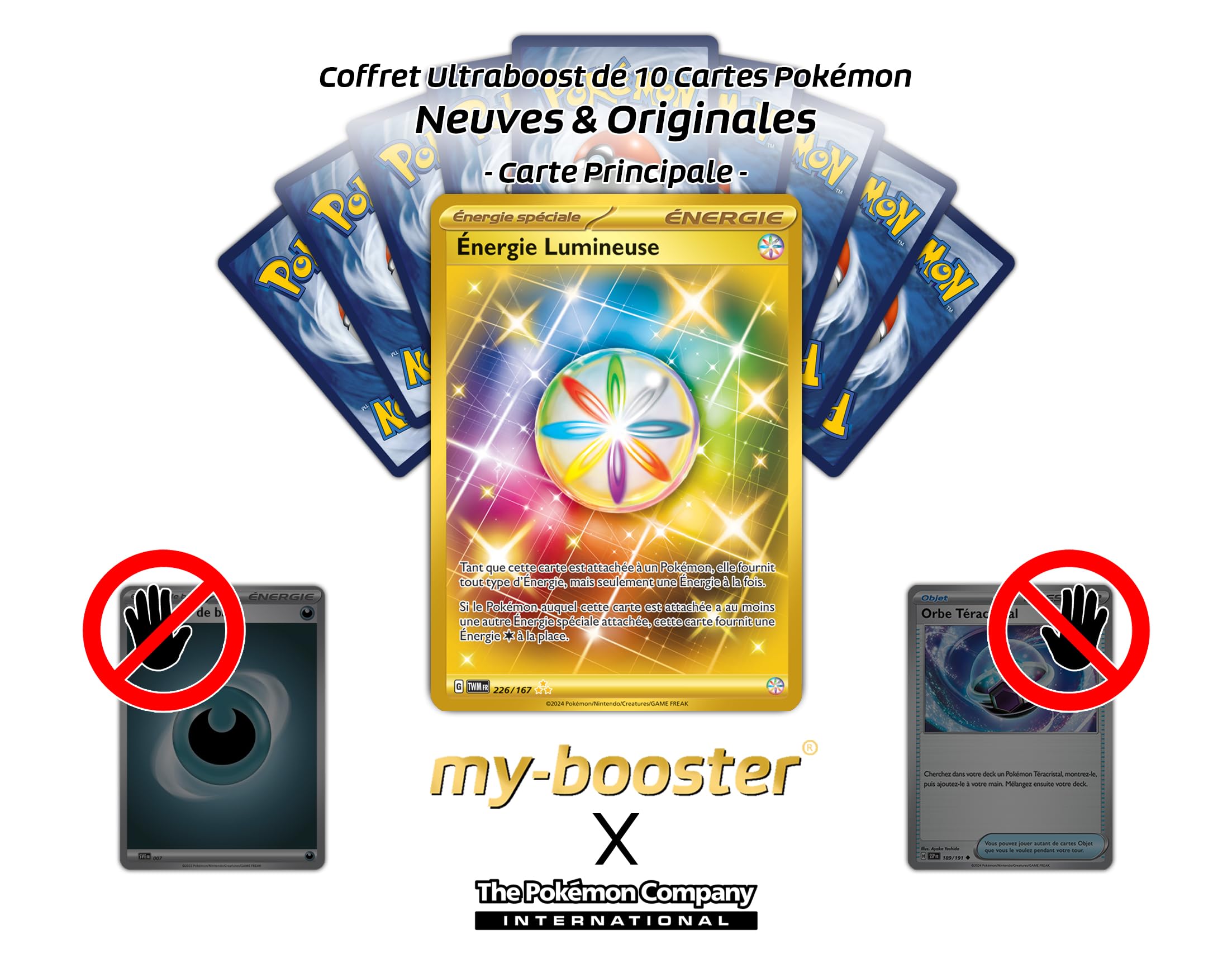 Coffret Ultraboost X Pokémon – Énergie Point Final 183/163 Secrète Gold + 9 Cartes Supplémentaires, 5 Styles De Combat, Épée Et Bouclier