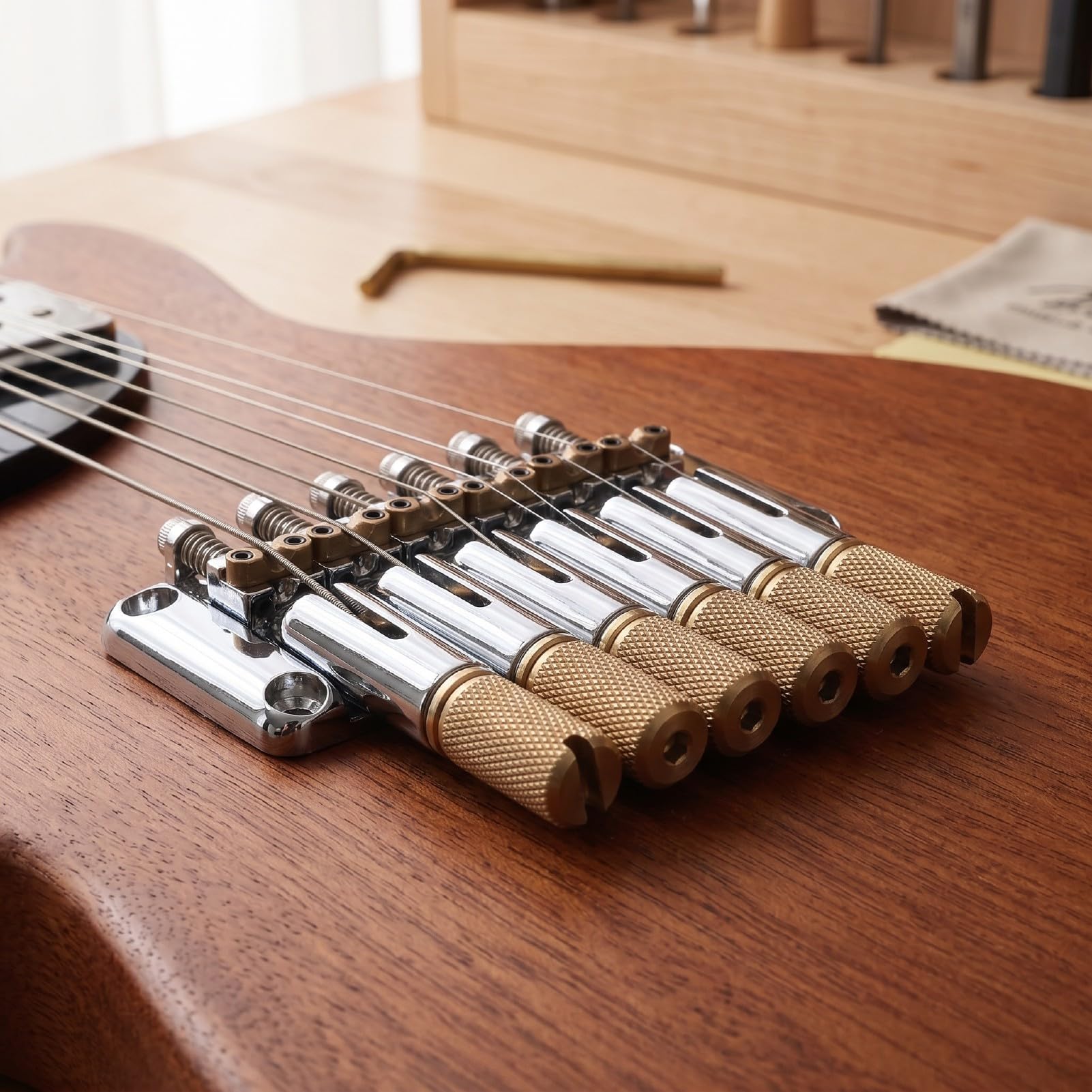 banapoy Puente de Guitarra sin Cabeza de 6 Cuerdas, Monturas Ajustables Puente de Guitarra Eléctrica sin Cabeza, de de Aleación para Eléctrica sin