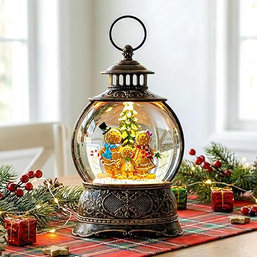 Miniatura 143 de Globo de nieve de Navidad, escena cardenal iluminada, linterna musical de agua de nieve, decoración navideña brillante y regalo para familiares