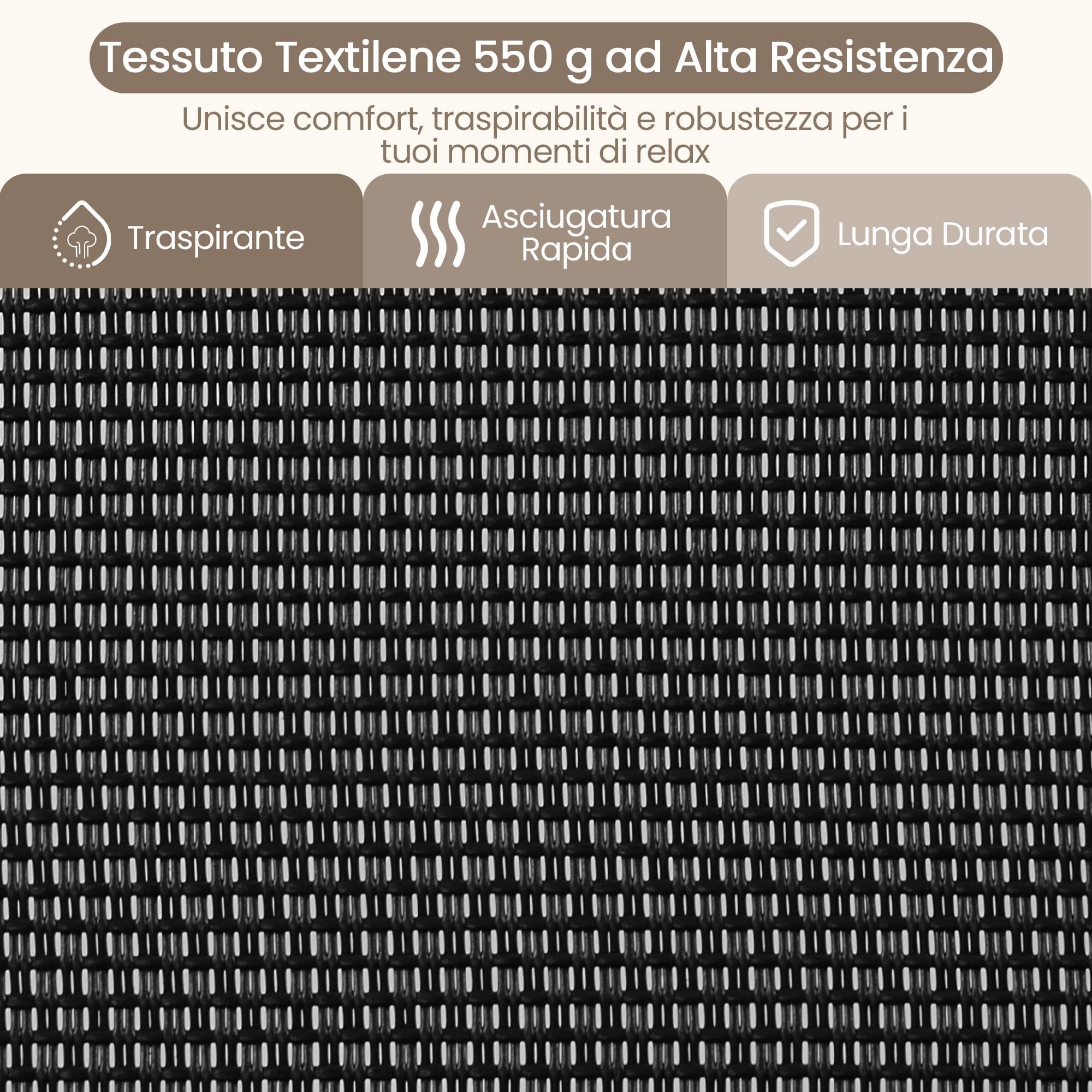 Sdraio da Giardino, Sdraio Lettino Prendisole Richiudibile, con Parasole, Cuscino Poggiatesta Removibile, Portabicchieri, Sdraio da Giardino con Schienale Regolabile, Lettino da Sole