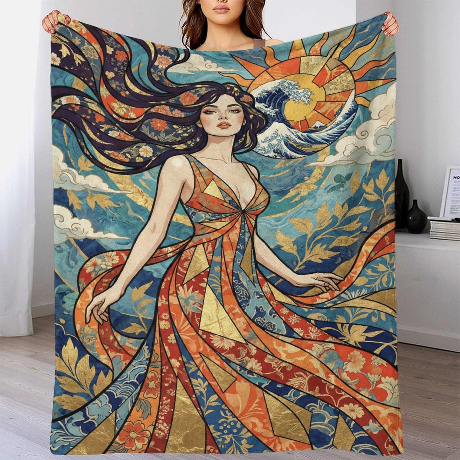 H3B8U2Y5 Art Nouveau Goddess for for Soft Throw Blanket, Car Travel Couch