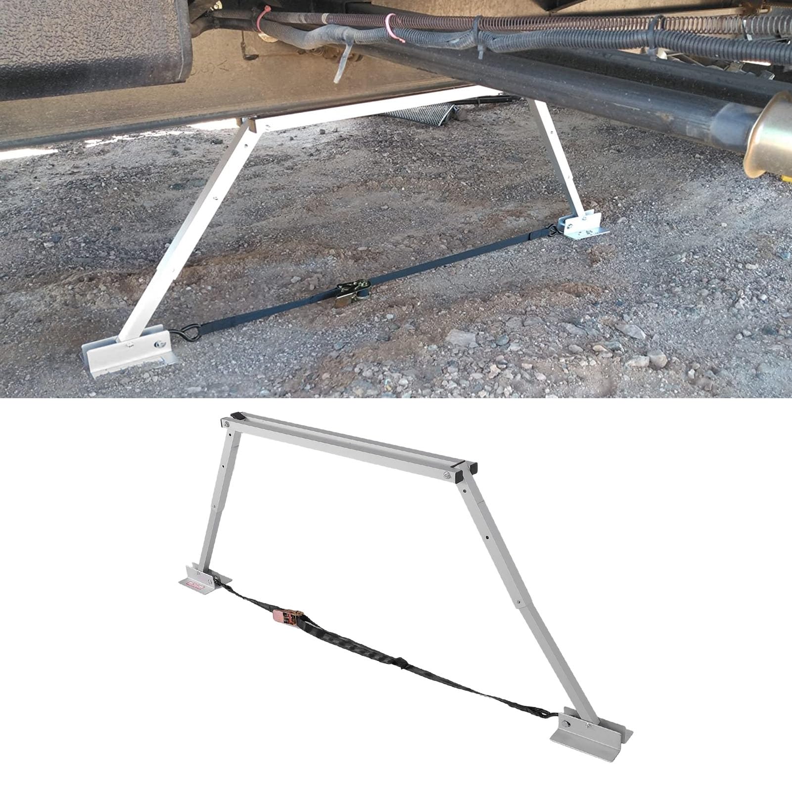 Acouto Estabilizador Ajustable para Remolque, Gato Estabilizador Antivibración para RV, Estructura de Aleación de Aluminio de 3 Mm para 14 a 28 in del Chasis Al Suelo, para Remolques y