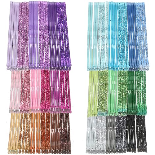 144 pinzas con purpurina para el cabello, pinzas para el cabello, accesorios para el cabello, pinzas de metal Bobby para mujeres, horquillas de