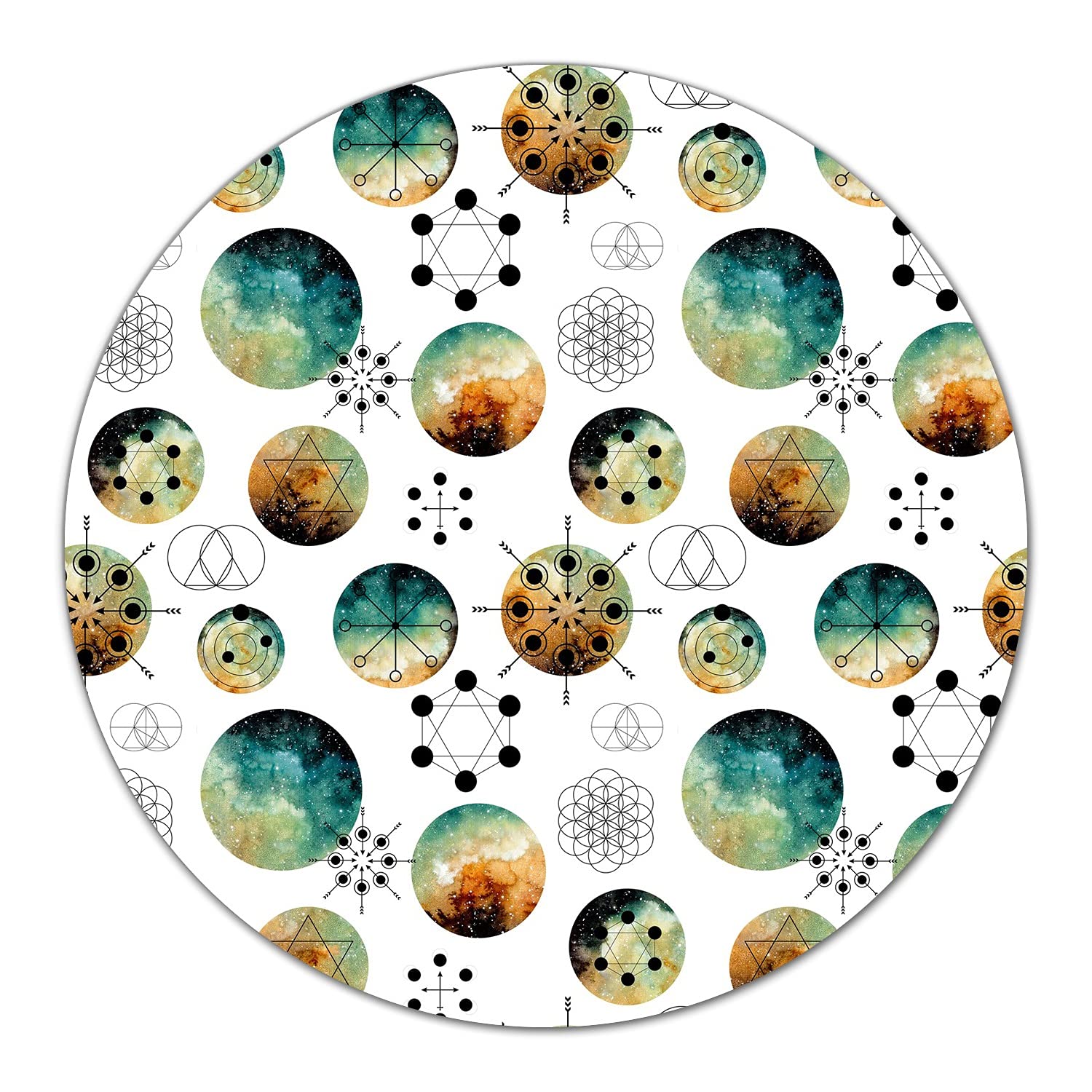 Coloray Glas Schneidebrett 40cm Herdabdeckplatte Servieren von Speisen Spritzschutz Glasabdeckplatte Gehärtetes Glas Induktionsherdabdeckung - Intergalaktische Geometrie Einfache Skandinavier