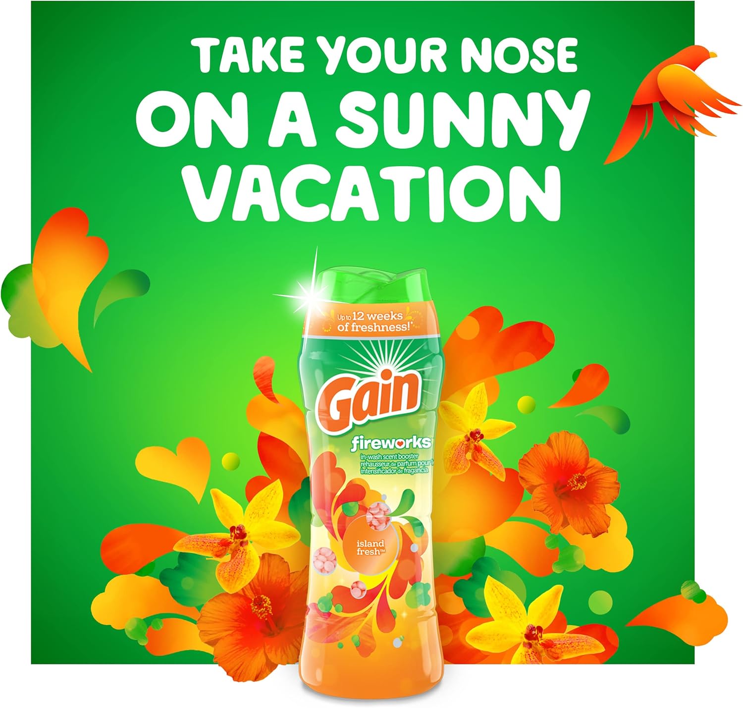 Gain Fireworks Laundry Scent Booster Beads for Washer, Island Fresh, 20.1 oz : Health & Household