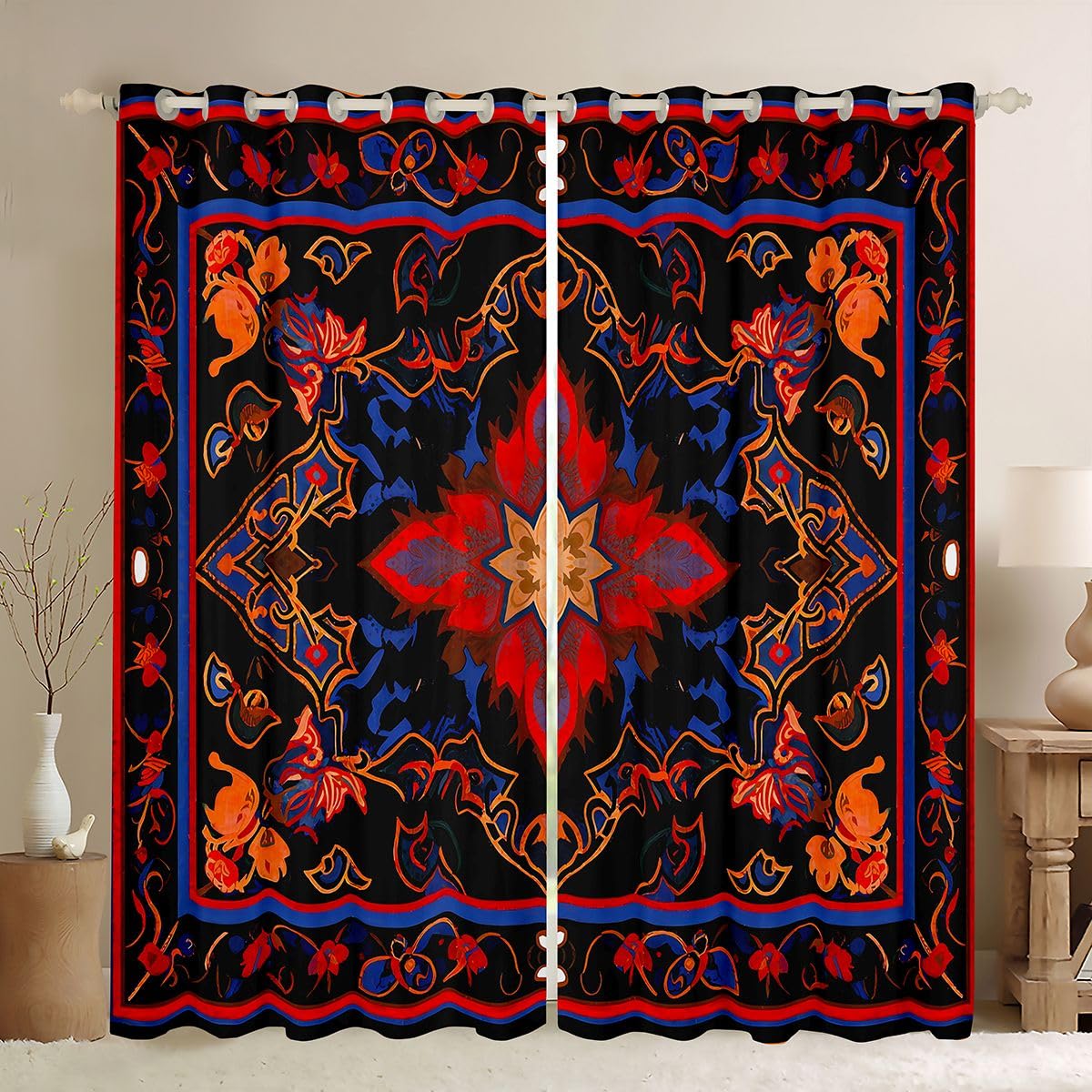 Rideau occultant floral vintage pour bloquer la lumière