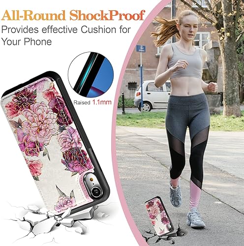 Miniatura 395 de UEEBAI Funda tipo cartera para iPhone 15 Pro Max con tarjetero, cubierta de cuero PU con soporte, bloqueo RFID, doble cierre magnético, relieve de