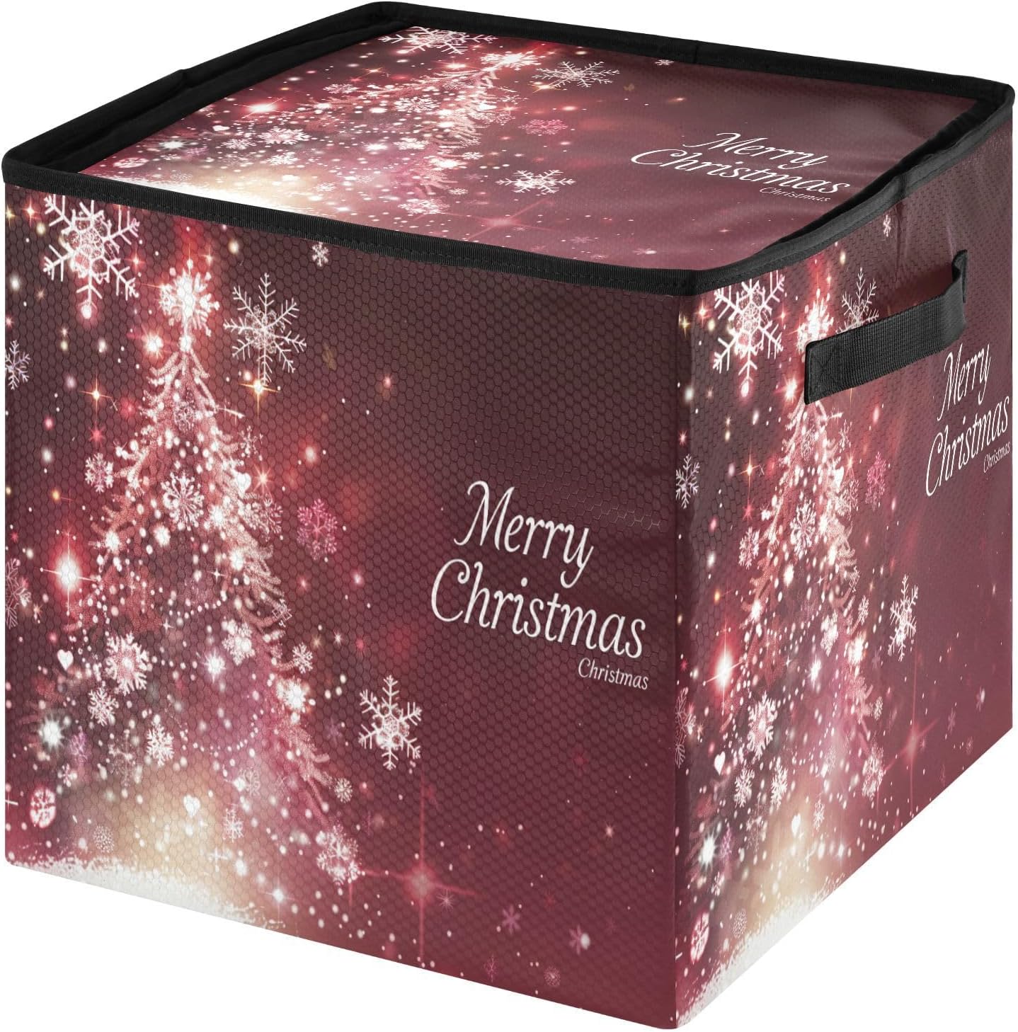 High Capacity Christmas ornament storage bag Holds Up to 64, Adjustable Dividers, Zippered Top, Two Handles telescoping Holiday Storage Case with Lid,Wine Red Merry Christmas Burgundy