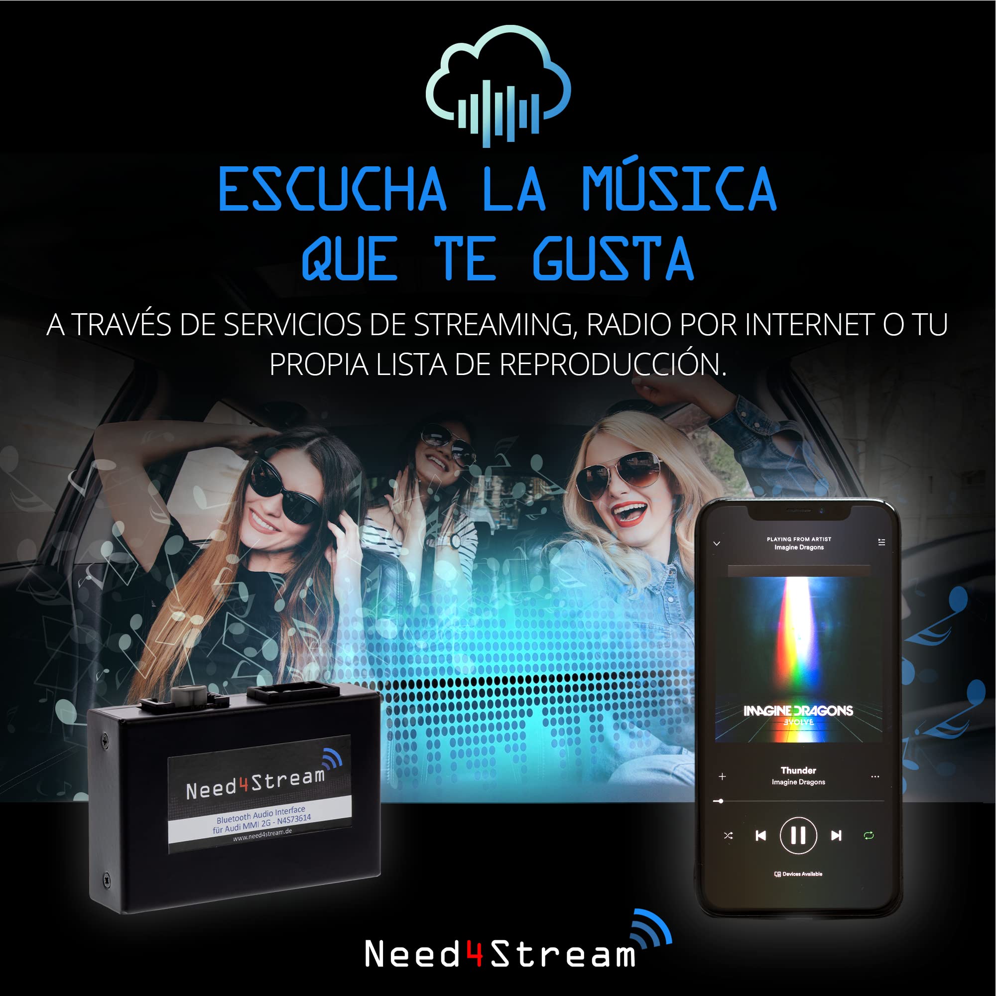 Interfaz de audio Bluetooth A2DP con indicador de título, compatible con Audi MMI 2G, compatible con iPhone, Android, compatible con servicios de streaming, A4 8K, A5 8T, Q7 4L, A8 4H