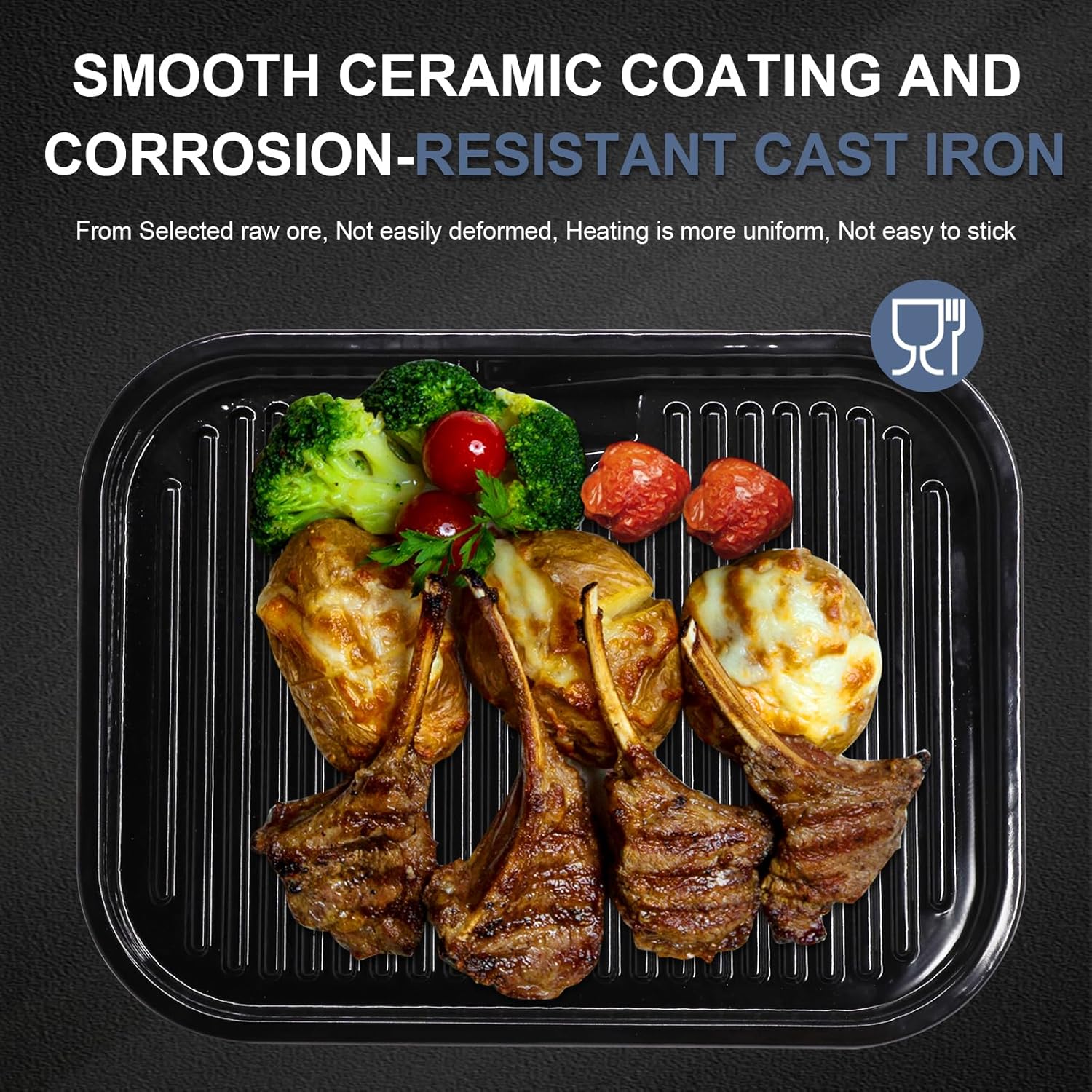 Criditpid Woodfire Outdoor Flat Top Griddle Plate Replacement Parts for Ninja OG700 Series Woodfire Grills, 15" x 11" XSKGRDPLT Woodfire Griddle Plate for Ninja Woodfire Outdoor Grill Accessories.