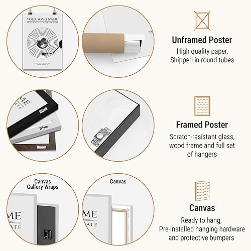 Vista 10 de VICILO Póster de letras de canciones personalizadas, enmarcado, lienzo personalizado, arte de pared, regalos para el día de San Valentín para él