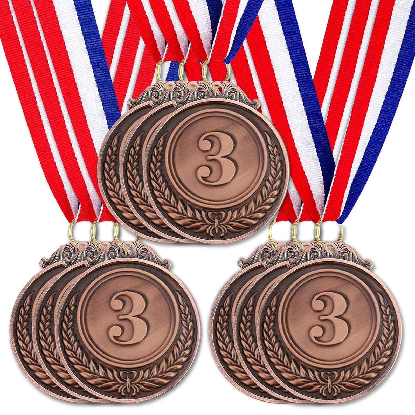 9 Piezas Ganador Medallas de Metal, Medallas de Oro Medallas de Plata Medallas de Bronce con Cintas para Niños Fiestas Decoraciones y Premios Deportivos Día del Deporte Escolar 5.0cm — view 7