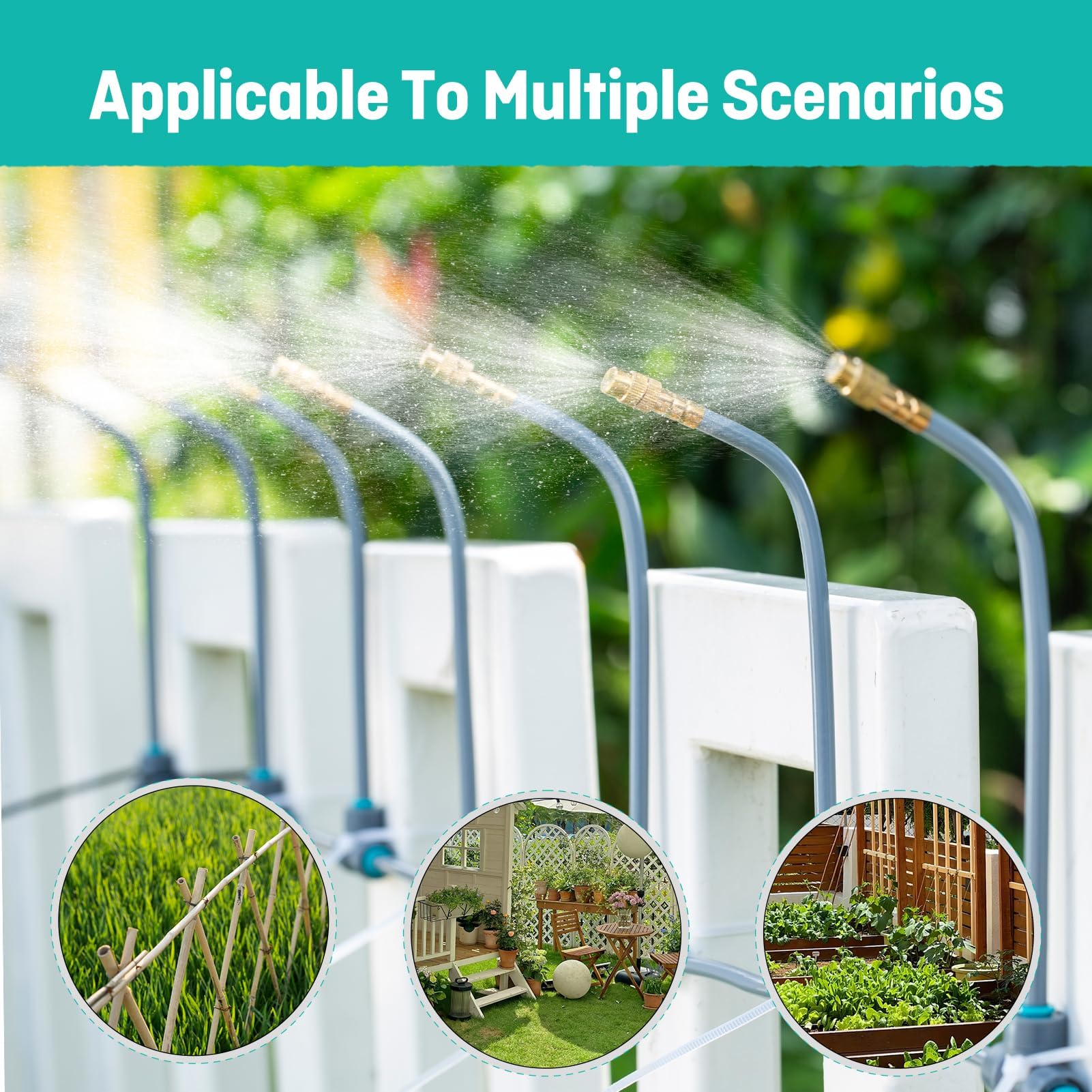 Impianto Irrigazione Giardino Automatico, Irrigazione Automatica, Irrigazione A Goccia Ugello Regolabile A 360°, Kit Irrigazione Giardino Per Giardini Esterni, Cortili E Prati (10M)