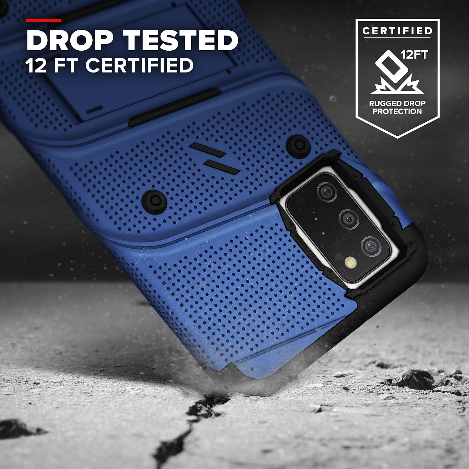 ZIZO BOLT Series Galaxy A02s Case Blue & Black