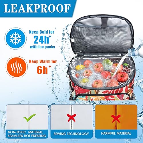 Miniatura 3 de Scothen Mochila enfriadora con 12 bolsas de hielo, mantiene 54 latas frías hasta 24 horas, impermeable y a prueba de fugas, mochila térmica ligera