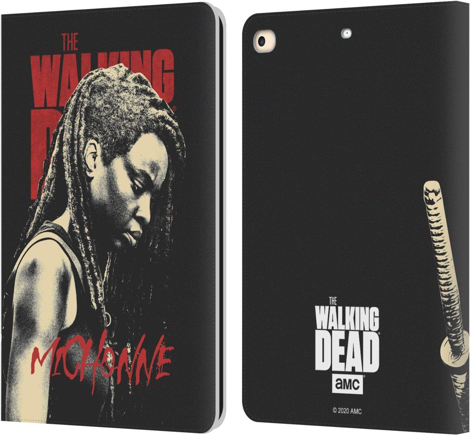 Head Case Designs Officially Licensed AMC The Walking Dead Michonne Season 10 Character Portraits Leather Wallet Case Compatible with Apple iPad 9.7 2017 / iPad 9.7 2018